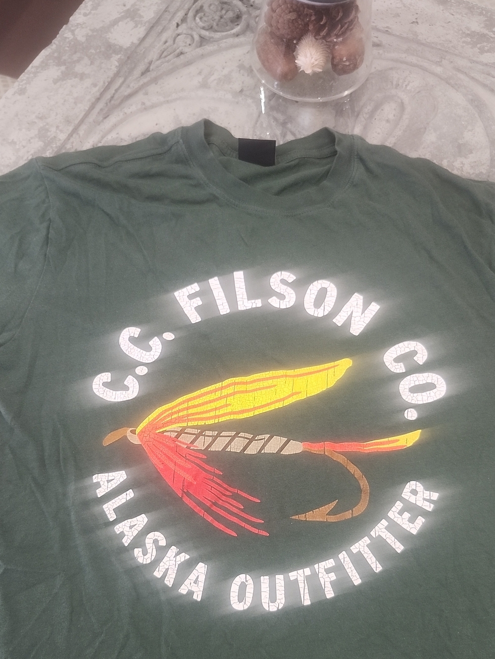 Filson Green Ranger Print Logo Graphic Tee Shirt Small - Picture 3 of 9